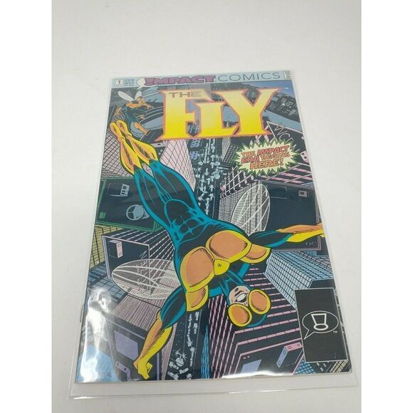 FLY Inaugural issue #1 MPACT COMIC NEWSSTAND STRAZEWSKI PAROBECK BIGLEY 1991 - Picture 1 of 6